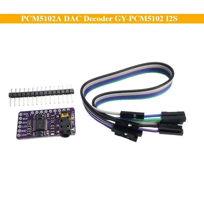 1Pcs I2S PCM5102A DAC Decoder GY-PCM5102 I2S Player Module for Raspberry Pi PHAT Format Board Digital PCM5102 Audio Board DIY