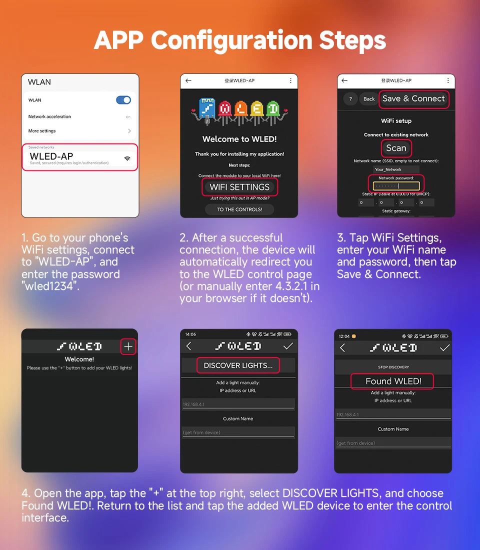 SP805E ESP32 WLED Controller WiFi Music LED Controller for Addressable WS2811 WS2812 WS2814 WS2815 SK6812 PWM CCT RGB Cob Strips
