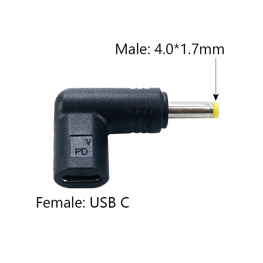 USB C PD to DC Power Connector Universal 12V 15V 19.5V Type C to DC Jack Plug Charging Adapter Converter for Tablet Router