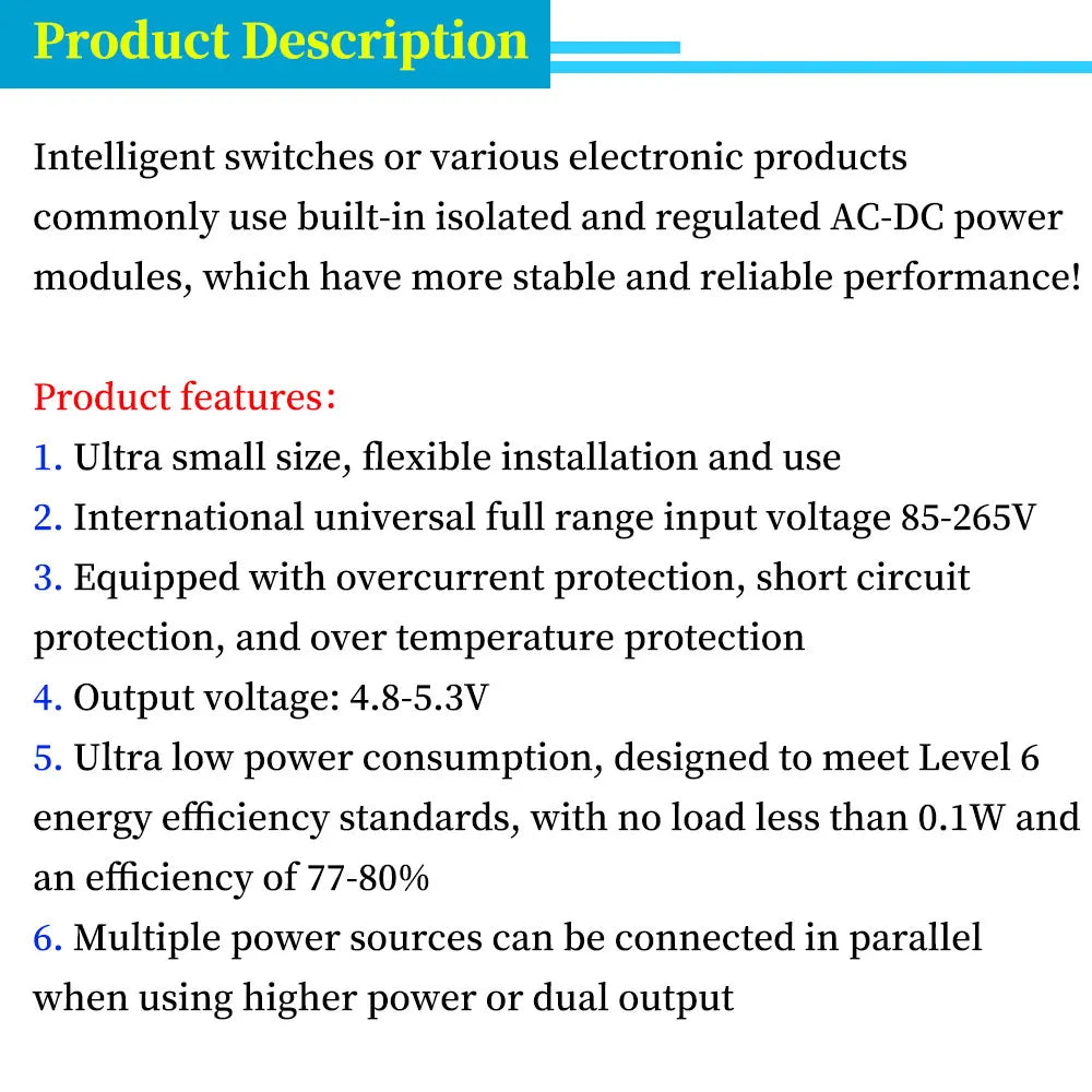 1/5/10Pcs AC-DC Converter 110V 220V to 5V 2A Buck Voltage Regulator Low Ripple Switching Power Supply Module