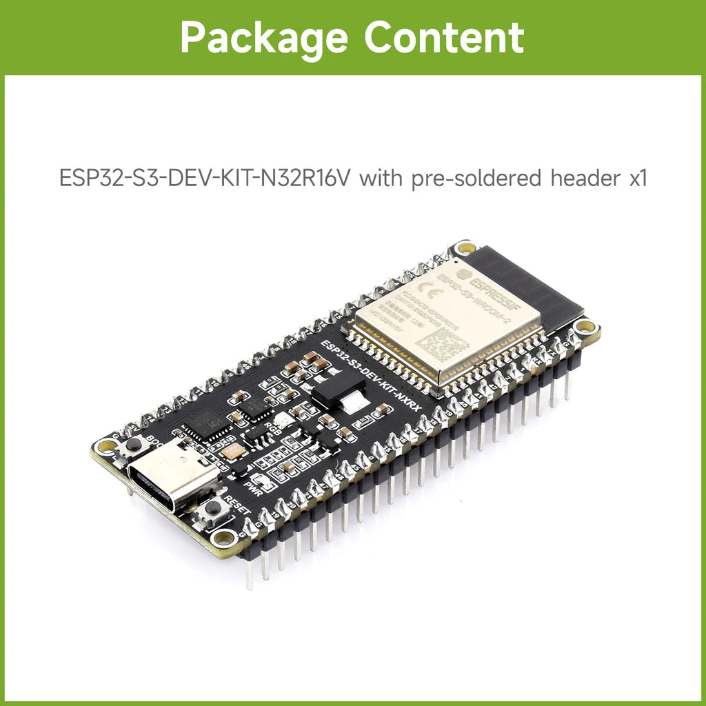 Waveshare ESP32-S3 Microcontroller, 2.4GHz Wi-Fi Development Board, 240MHz Dual Core Processor, ESP32-S3-WROOM-1-N8R8 Module