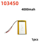 2.0-4.0AH 103450 Polymer Lithium Rechargeable Battery JST PH 2.0mm 2pin Plug for Camera GPS Navigator MP5 Bluetooth Headset