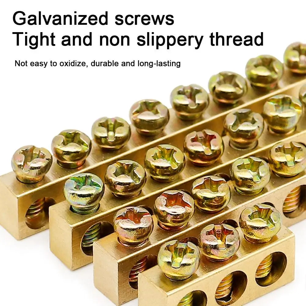 Copper Wire Connector Multi-specification With Hole Screw Brass Connection Row Zero Ground Terminal Electrical
