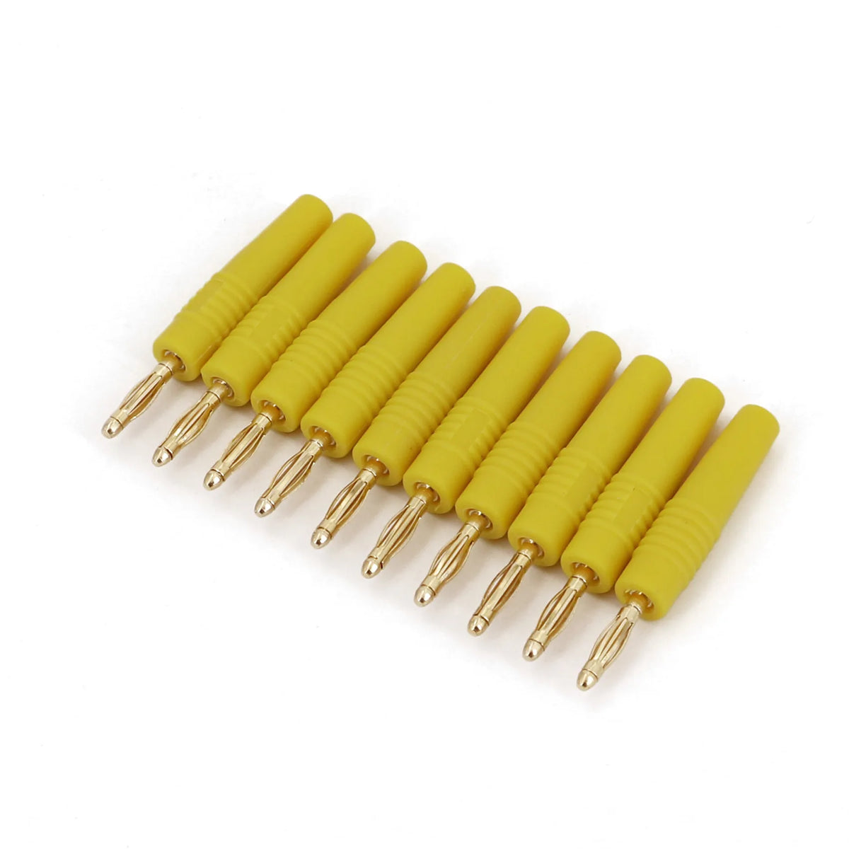10Pcs Small Size 2mm Brass Gold Plated Male Banana Plug Wire Solder Type Connector