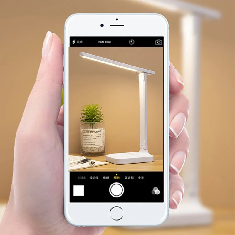 Chargeable Folding table lamp eye protection touch dimmable LED lamp bedroom reading USB rechargeable table lamp 2026
