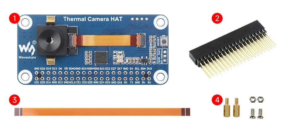 2026 Long-wave IR Thermal Imaging Camera Module, Raspberry Pi IR Camera, 80x62 Pixels, Options for FOV and Connector