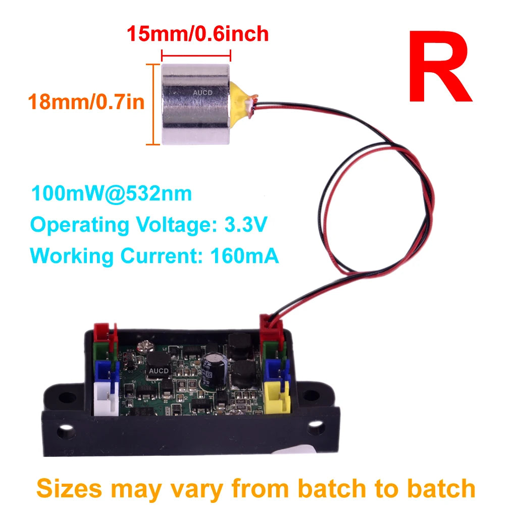 Φ18mm/0.7" Red-100mW Blue-150mW Green-60mW RGB Laser Diode Drivers For Gunsight Disco DJ Party Projector Stage Lights DPSS Part