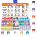 160Pcs Mini Auto Blade Fuses Assortment Kit For Car/RV/Truck/Motorcycle(2A 3A 5A 7.5A 10A 15A 20A 25A 30A 35A 40A) + Fuse Puller