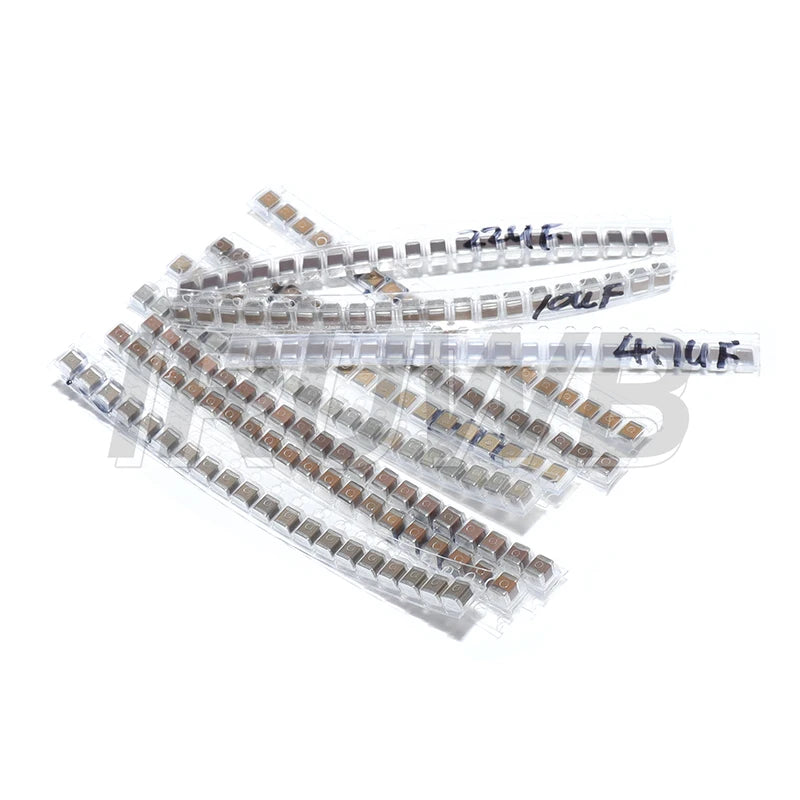 200PCS 0.1UF ~ 100UF 10 Kinds*20pcs Capacitors Pack 0.1UF 0.47UF 0.68UF 1UF 2.2UF 10UF 100UF Capacitor SMD 1210