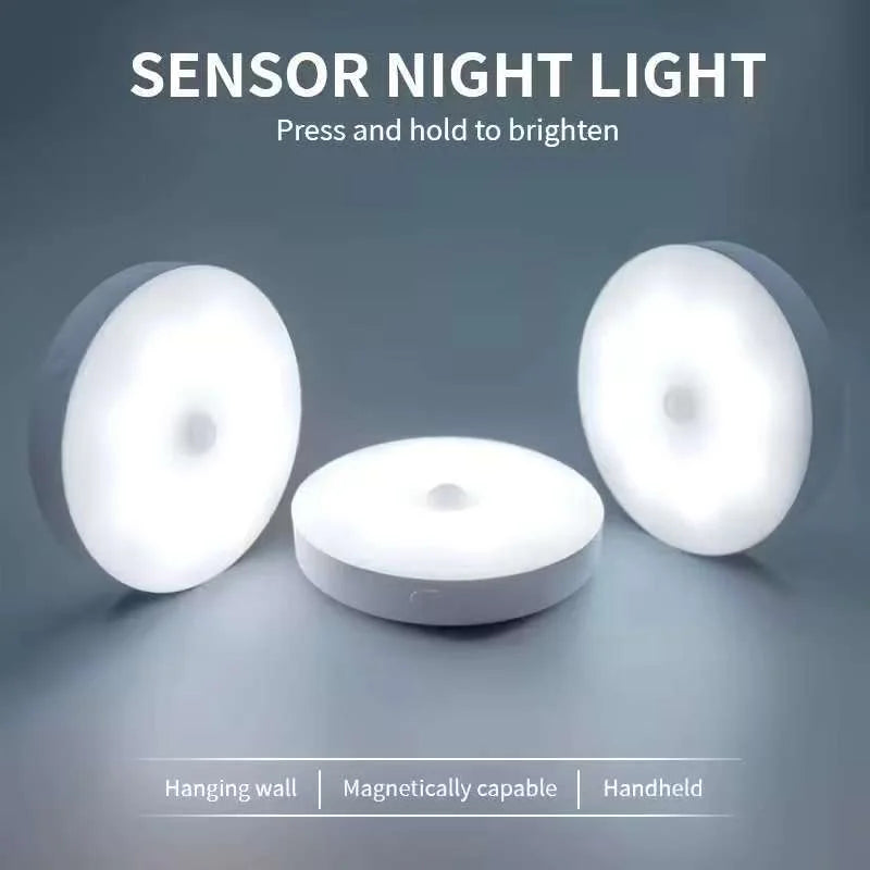 Motion Sensor LED Magnetic Night Light, 1/2 Pack Wireless Rechargeable Night Light, Auto On/Off for Bedroom, Wardrobe, Hallway