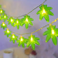 1PC Green Maple Leaf LED String Light,Battery-Powered Fairy Light,Decorative Lighting For Indoor/Outdoor Camping,Fence,Yard,Lawn