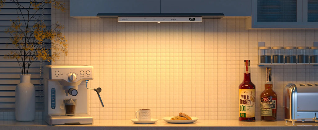 WILLED Under Cabinet Lights Rechargeable Battery Display 60 LED Touch Light Bar Motion Sensor Light Closet Light Night Lights