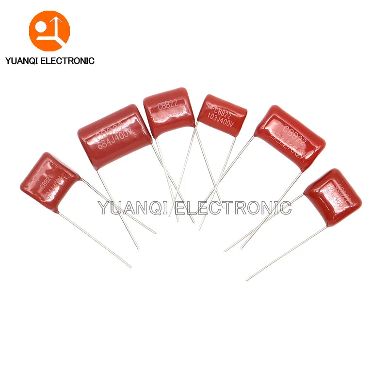 50PCS/LOT 10NF-3.3UF CBB Capacitor Assortment Kit 400V 10NF - 3.3UF 10values Metallized Polyester Film Capacitors KIT DIY
