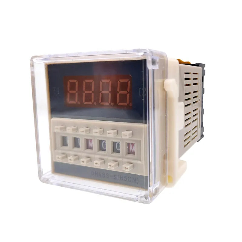 DH48S-S 12V Time Relay 220VAC 24VDC Repeat Cycle SPDT with Socket DH48S Series Delay Timer with Base