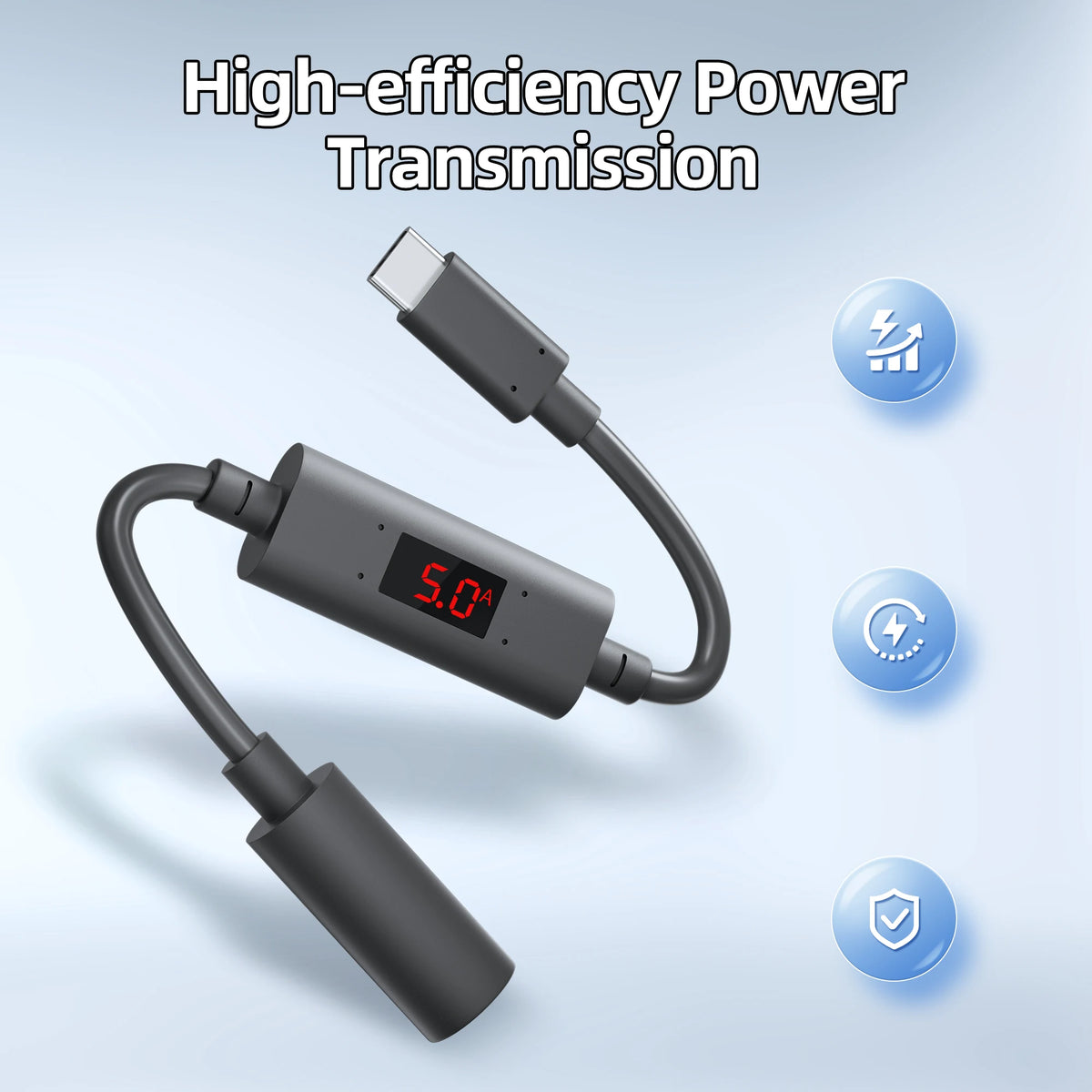 Starlink Mini USB C Adapter with Current and Voltage Display Waterproof Starlink Mini DC Male to Type C Male Converter