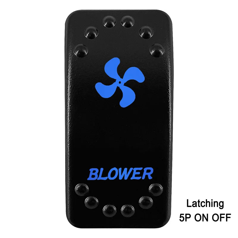 Waterproof Rocker Switch with Blue LED | 12V/24V Latching & Momentary (SPST/ DPDT) | for Marine, UTV, ATV, RZR, Automotive