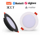 Tuya Smart Ultra-thin Embedded LED Downlight Bluetooth Zigbee Matter 3CCT Dimmable AC110V 220V Ceiling Lamp Indoor Lighting