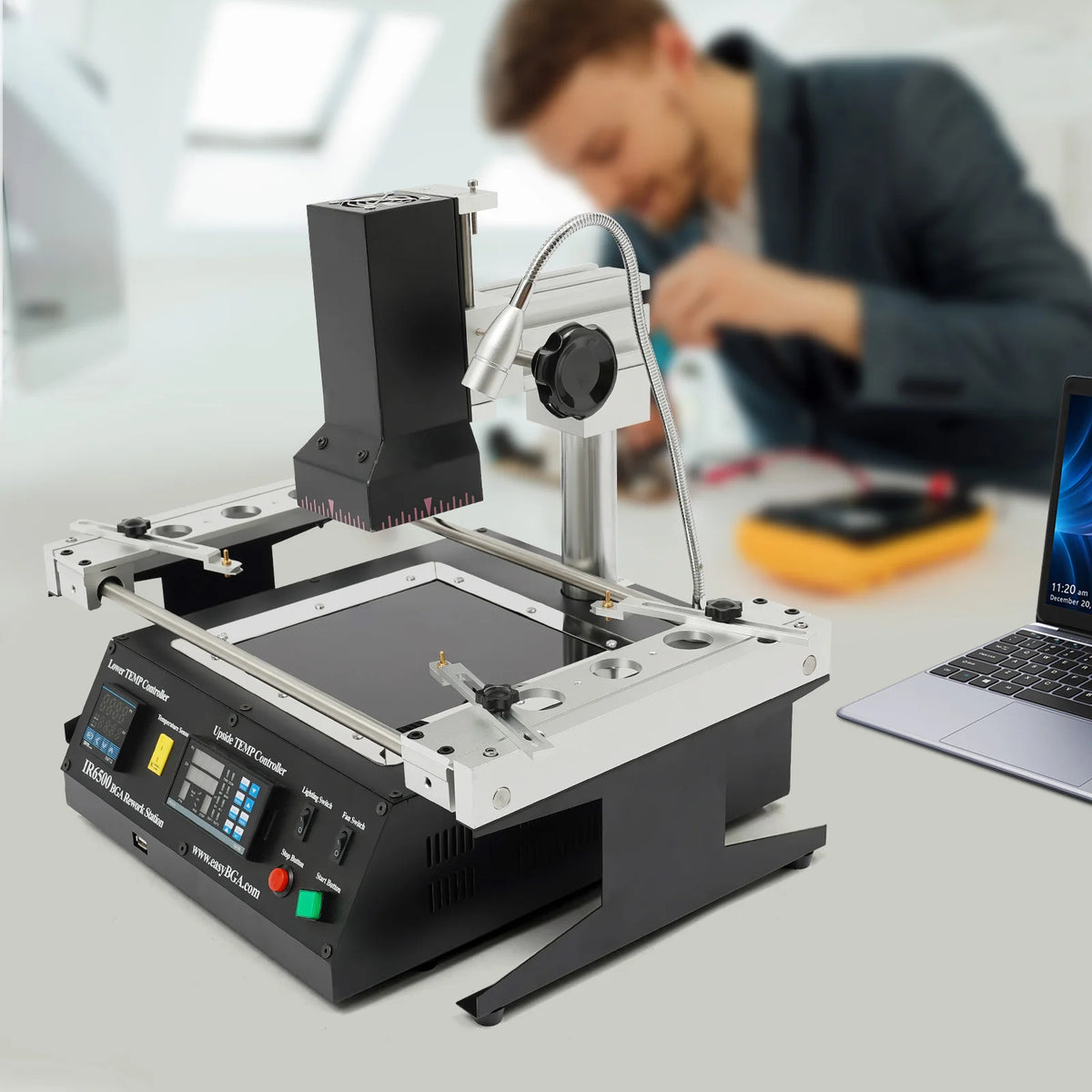IR6500 BGA Rework Station Infrared Solder Welder System Closed-loop Temperature Control with USB Cable for Welding Repairing