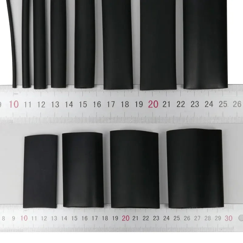 4:1 Double Wall Adhesive Heat Shrink Tubing Black Polyolefin Glue Lined Tube Waterproof Wire Cable Protective Sleeve Dia 4-52mm