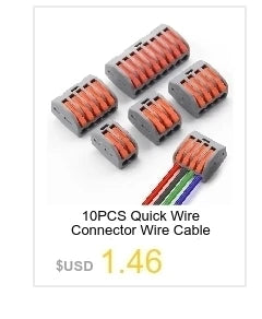 30-100 Pcs Cable Wire Connectors Mini Quick Terminal Block Electrical Connectors Reusable Type Quick Plug-in Terminals