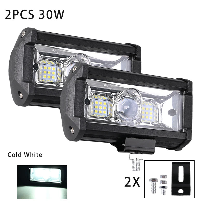 Car Work Light LED Offroad 4x4 Spotlights Fog Lamp Diode Headlight SUV ATV Tractor Boat Trucks Excavator Light Bar 12V 24V