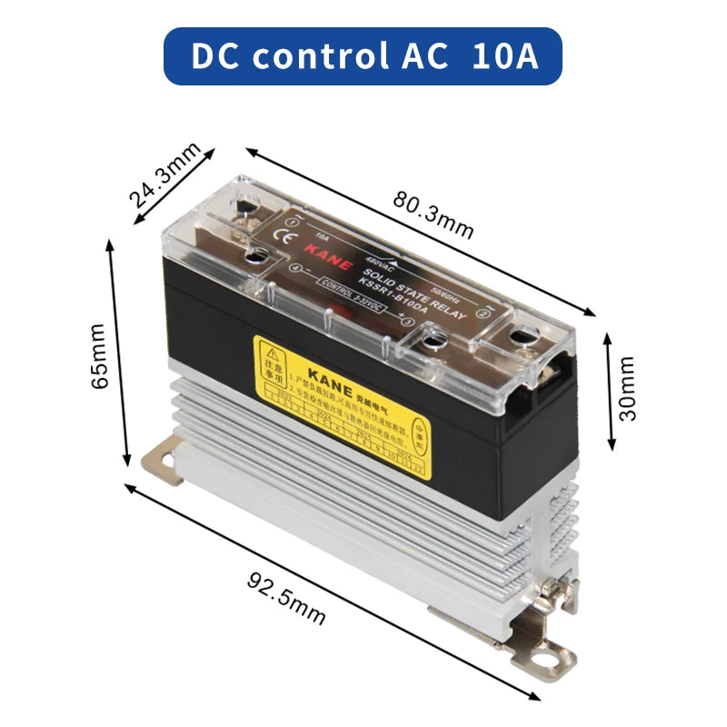 Slim DIN Rail Mount Single Phase Solid State Relay SSR Relay Module with Heatsink 10A 25A 40A