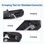 ZOERAX RJ45 RJ12 RJ11 Network Crimp Tool 8P6P4P Tester Tool With Strip,Cut,Crimp and Test Functions(Battery is Not Included)