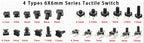 20/50/100 Pcs Micro Tactile Switch Momentary Tact DIP Switch 2 Pin 6 X 6 mm Micro Touch Push Button Switch High 5 mm 6 mm 7 mm 8