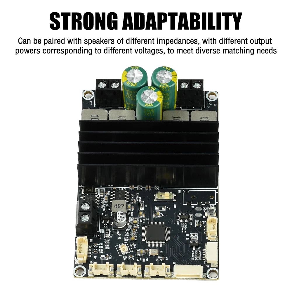 DC 9-30V Bluetooth Power Amplifier Module 2×100W Dual Channel APP Tuning Audio Board for Home Outdoor Speaker DIY Audio Upgrade