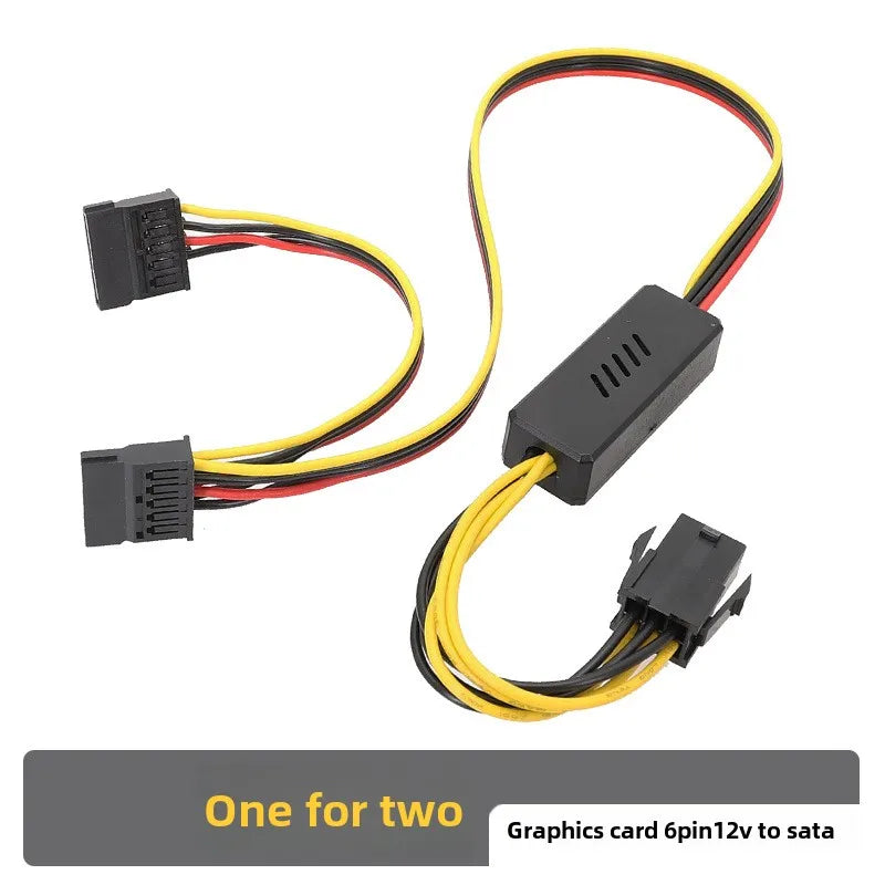 New Graphics Card Hard Drive Cable 6Pin To SATA Hard Drive Power Cables 12V Adapter 1 2 3 4 SATA 12V Molex Large 4PIN Cable