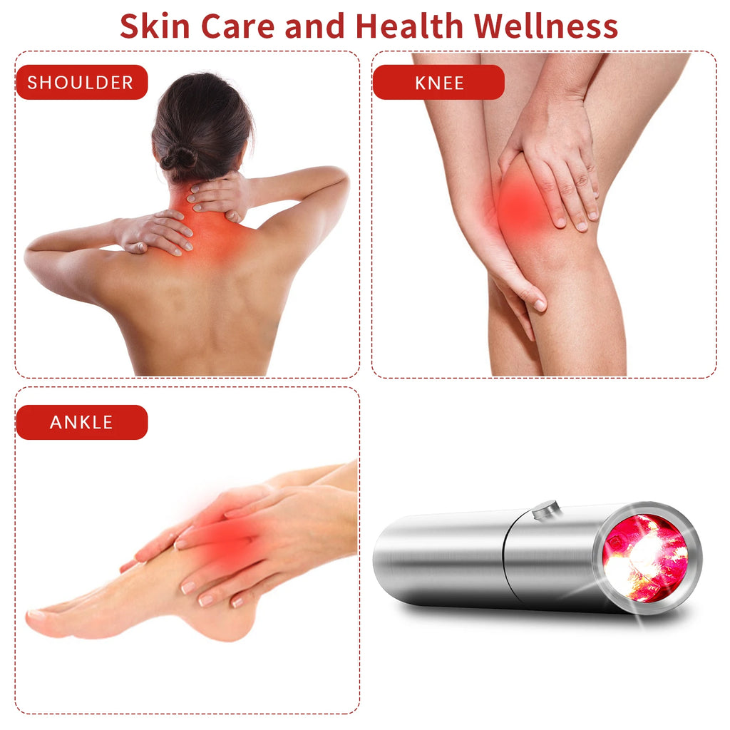 F2 Portable LED Flashlight 630NM 660NM 850NM Handheld Near Infrared Red Light Therapy Torch Relieve Joint Pain Beauty Equipment