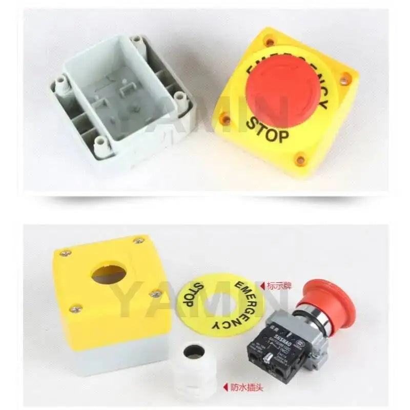 22mm EX Waterproof Emergency Stop Push Button Switch Box Mushroom Elevator Lift Security Rain-proof BE102C