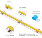 FCOB SPI CCT IC LED Light Strip WS2811 Addressable 576 LEDs 2700K to 6500K 10mm DC24V Flexible FOB High Density COB Lights RA90