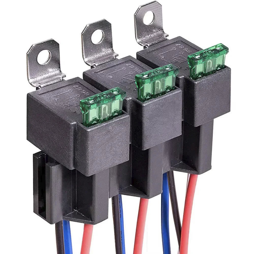  2 3 5 6PCS 12V 24V DC 4 5 Pin Car Automotive Fused Relay 30A Automobile Control Normally Open Relais Fuse with Backrest