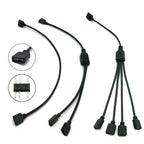5-24V 3 Pin RGB Connector 1 To 1 2 3 4 5 3pin Wire Splitter Extension Cable for Computer Fan Motherboard AURA RGB LED Tape Light