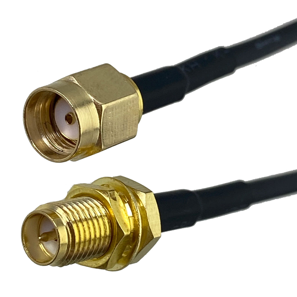 RG174 SMA RP SMA to SMA RP SMA Male & Female Nut Straight & Right Angle Connector RF Coaxial Jumper Pigtail Cable 4inch~10FT