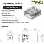 10Pcs Screw Fixing Solder-Free LED Strip Connector 2 Pin Quick Wire Connector For 8mm/10MM LED Light Strip Terminal Adapter