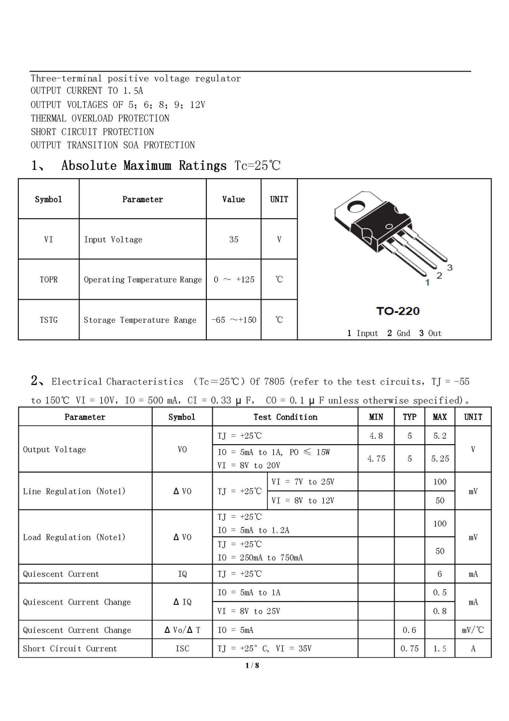 50pcs IC 7805 7806 7808 7809 7812 7815Voltage Regulator L7805 Linear Positive Fixed 1 Output 5V 1.5A