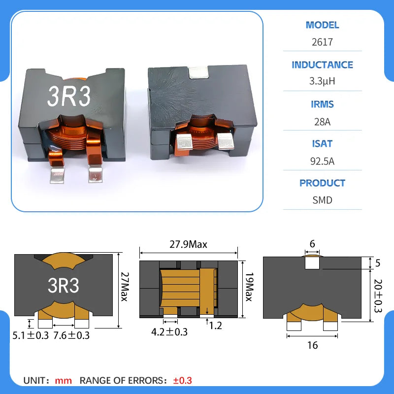 Flat Copper Wire PQ2615 PQ2616 PQ2617 PQ2618 PQ2620 Ferrite DC Filtering