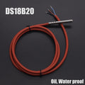 DS18B20 Temperature Sensor Stainless Steel 3.0V-5V Voltage -20~+80'C Celsius Oil Proof Waterproof Temp. Silicone Cable Probe