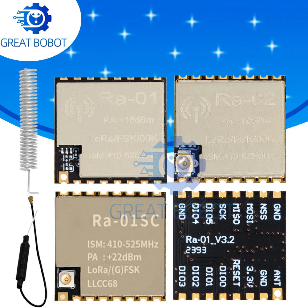 Ra-01SC   Ra-01 RA-02 LoRa SX1278 433Mhz Wireless Spread Spectrum Transmission Module Most Distant 10KM For arduino