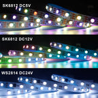 SK6812 WS2814 Led Strip 5050SMD 4 IN 1 60Leds/Pixels/M Individual Addressable Strip RGBW NW WW IP30/65/67 DC5V 12V 24V