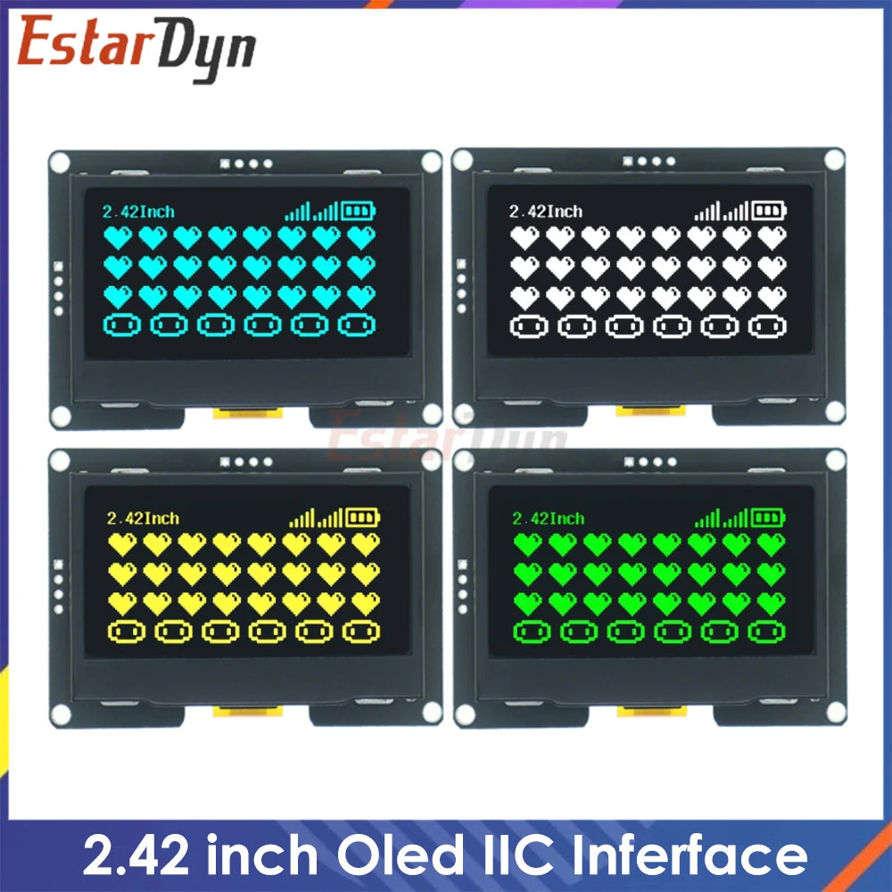 2.4" 2.42 Inch 128x64 OLED LCD Display Module SSD1309 12864 4 Pin IIC I2C Serial Interface for C51