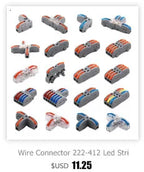 Wire Connector 222 3 4 5 Pin Splicing Terminal Blocks Led Strip Lighting Electric Quick Connectors Mini Conductor Rail Conector