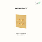 Avoir Metal Panel Toggle Switch 2 Way Gold Copper Lever Wall Power Socket European Plug Usb Type C Charging Port Lighting Dimmer