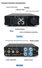 D1pro tpa3255 pffb stereo power amplifier 2.1 channel pure post-stage digital power amplifier