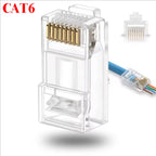 Ethernet Cable Connector Plug Cover RJ45 Cat6 Cat5e Connectors Ethernet Pass Through Plugs Protective Sleeve Cable Protectors