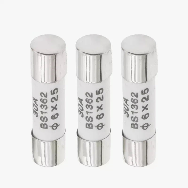 10PCS 6x25mm Ceramic Fuse Tube Fuse 250V 0.5A 1A 2A 3A 4A 5A 6A 8A 10A 12A 15A 20A 25A 30A Fast Fusing 6*25mm
