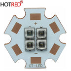 10W-12W EverLight 3535 4Chips 4-LEDs 3V6V12V Infrared IR 850nm 940nm 730nm High Power LED Emitter Diode with 20mm Copper PCB