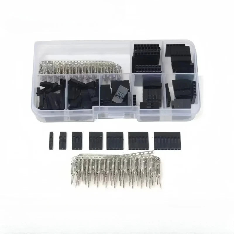 310PCS/Box 2.54mm Pitch JST SM/Dupont Jumper Wire Connector Kit 2/3/4/5Pin Male/Female Housing Pin Header Crimp Terminal